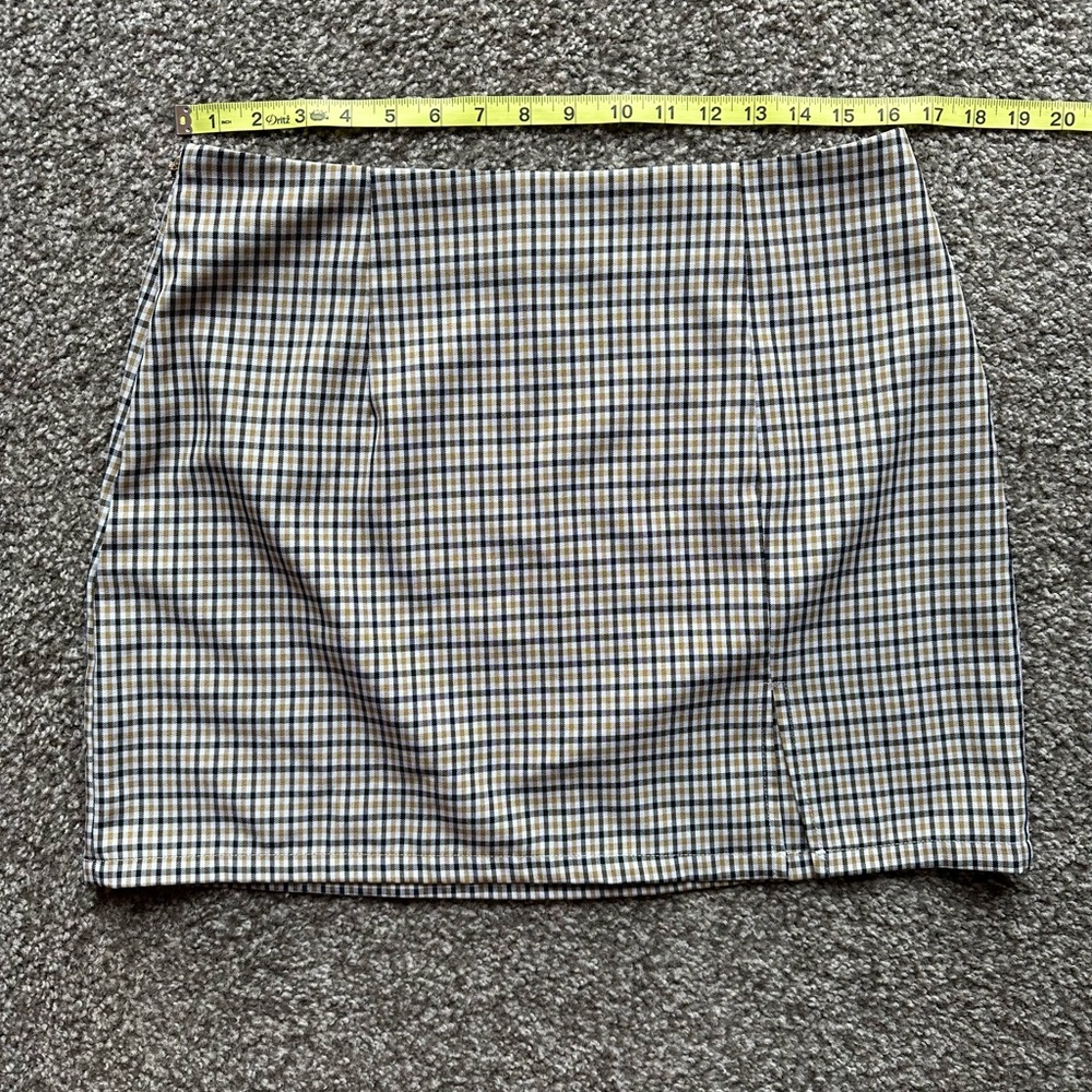SHEIN Black, White, and Brown Plaid Mini Skirt